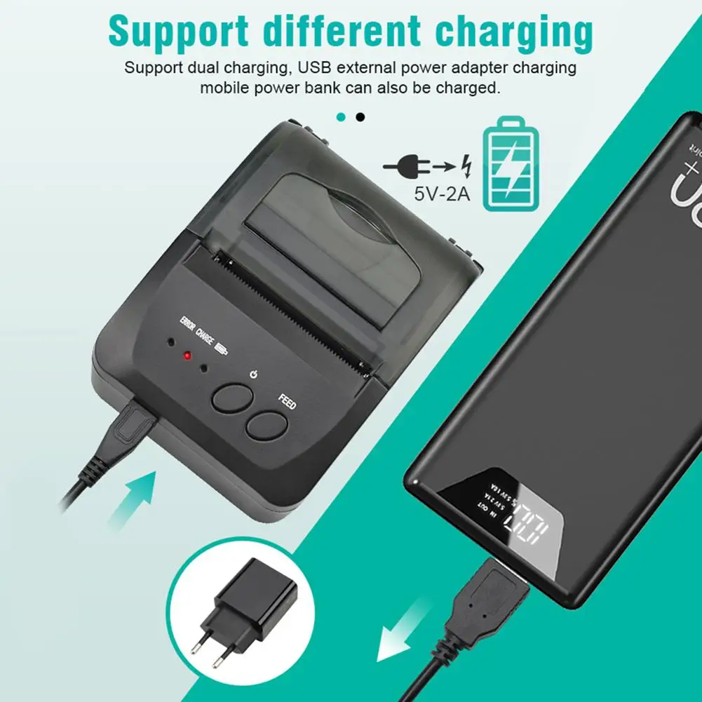 Беспроводной Bluetooth термальный принтер мини 58 мм USB POS чековый для Resaurant