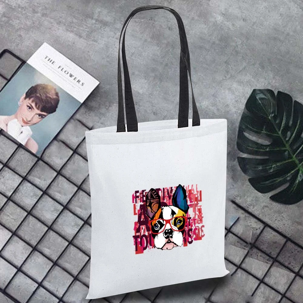 

Effortless Large-capacity Canvas Bag Polyester Foldable Shopping Bag Collapsible Women's Handbags Supermarket Shopping Bag