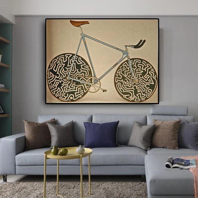 Cuadros de bicicletas cl sicas pintura abstracta en lienzo estilo Retro P ster Art stico para