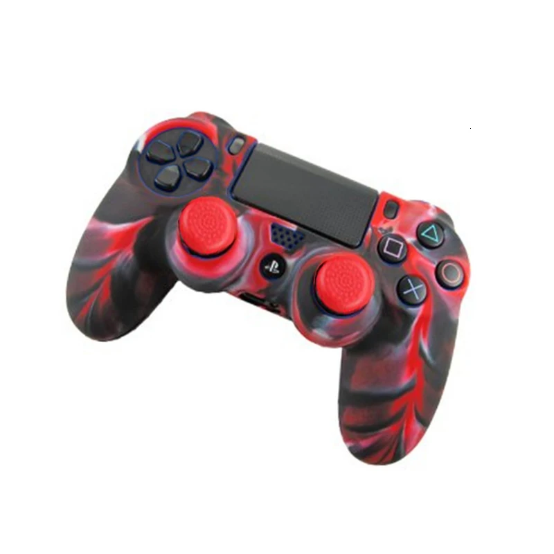 Унив. Игровой 2 в 1 мягкий силиконовый резиновый чехол для игровой станции Dualshock 4 PS4 DS4 Pro тонкий беспроводной контроллер кожа + 2 ручки