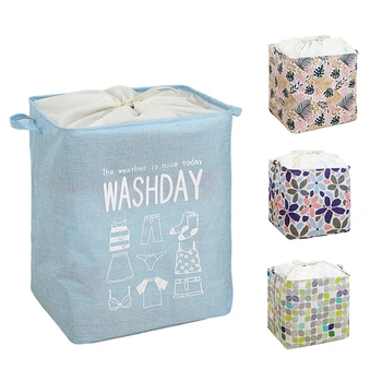

Drawstring Dust proof Storage Basket Folding Large Capacity Storage Baskets for Clothes Toys Quilts Bedroom Closet Organizer