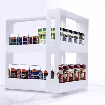

Spice Kitchen Organizer Rack Multi-Function Rotating Storage Shelf Slide Cupboard Cabinet Organizer Kitchen Storage Holder Rack