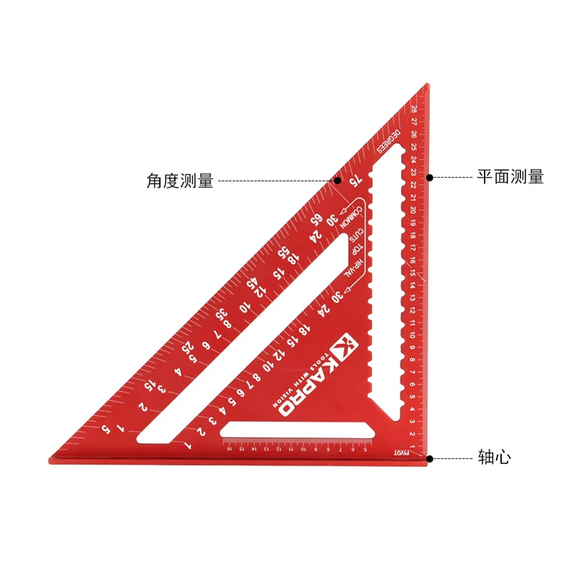 Kapro aluminum alloy triangular ruler 45 ° 90 ° woodworking ruler angle marking ruler woodworking tools 5