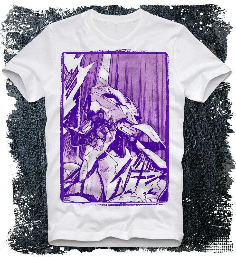 Футболка Neon Genesis Evangelion Shinj Asuka Eva Unit 01 Mecha Anime 90s японские мужские модные крутые топы