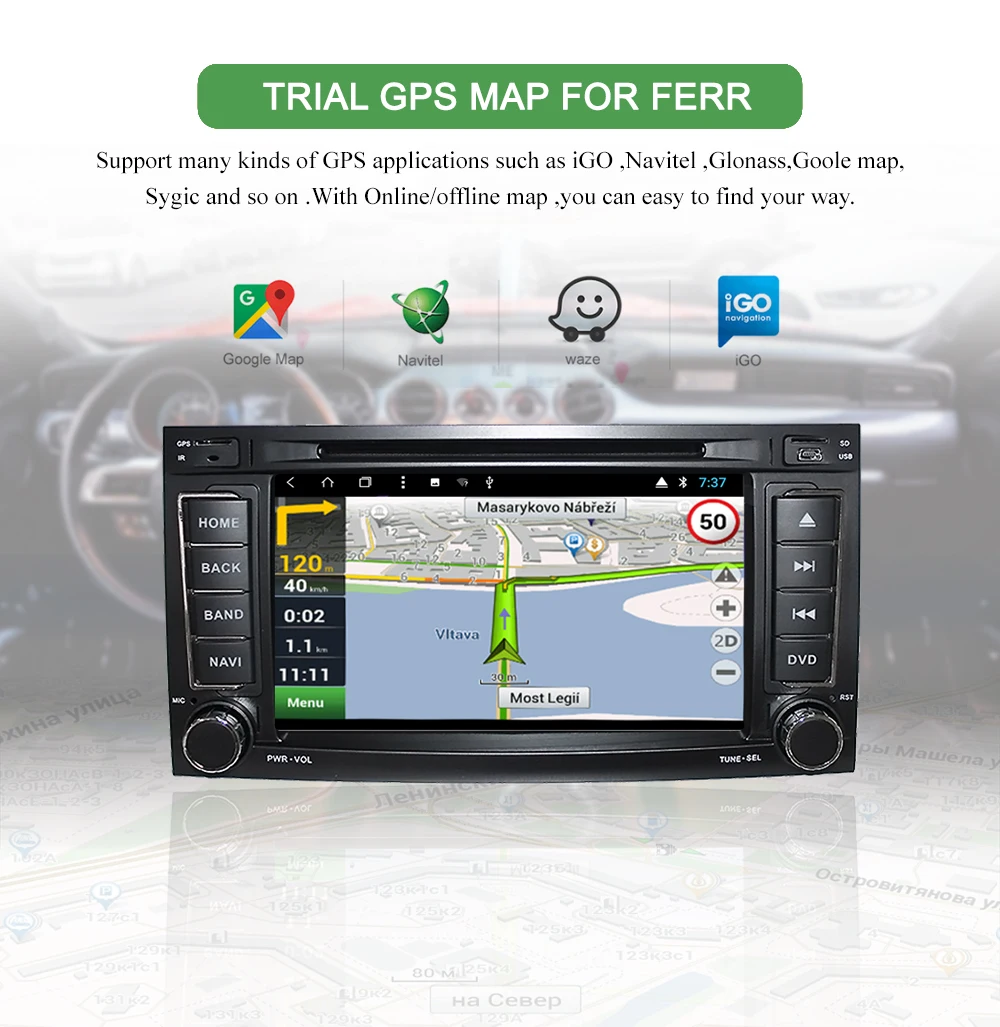Clearance BONROAD Android 9.0 Car DVD Multimedia Player For Volkswagen forTouareg  GPS Navigation Radio with RDS Radio DSP RAM 4G 8