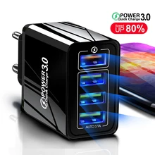 Lovebay-cargador USB 3,0 de 48W para iphone, Samsung y tableta, adaptador de carga rápida con enchufe europeo y estadounidense