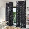 Luxury Velvet Yarn Black Curtain Sheer with Embroidery for Bedroom Livingroom Window Treatment Flocked Sheer Gauze Tulle Curtain ► Photo 1/6