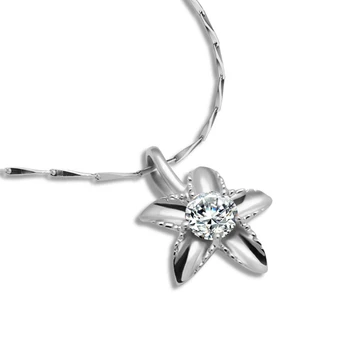 

Fashion and elegant daffodil pendant necklace solid 925 sterling silver women necklace Zircon charm lady jewelry accessories