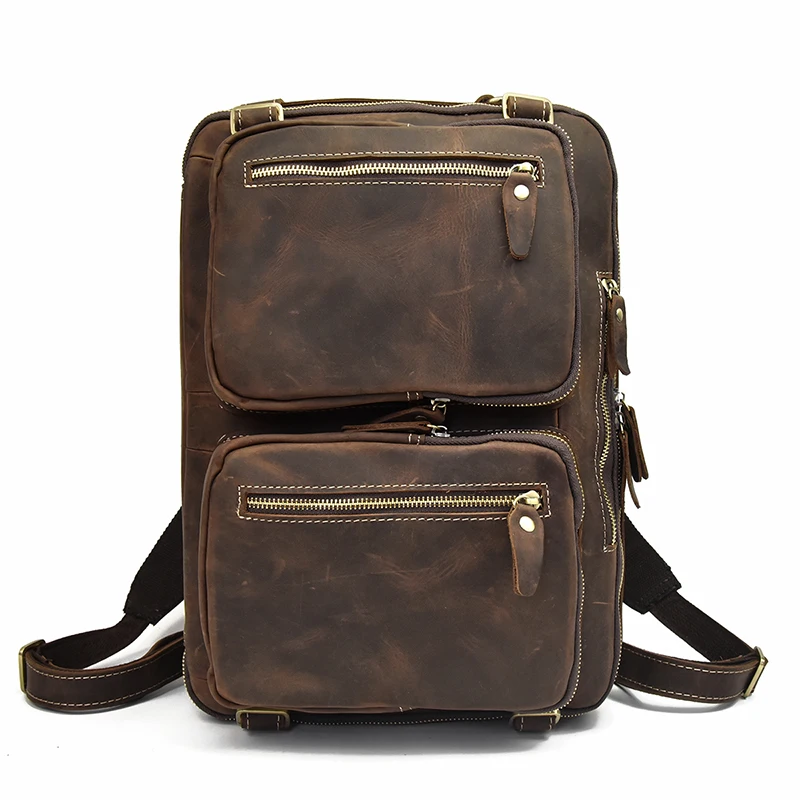 LHQ-Camera Bag Durable Vintage Mens Backpack Genuine Leather Daypack Waterproof Zipper Laptop Bags Outdoor Travel Business Black Camera Bag LHQ-Camera Bag Durable Vintage Mens Backpack Genuine Leather Daypack Waterproof Zipper Laptop Bags Outdoor Travel Business Black Camera Bag