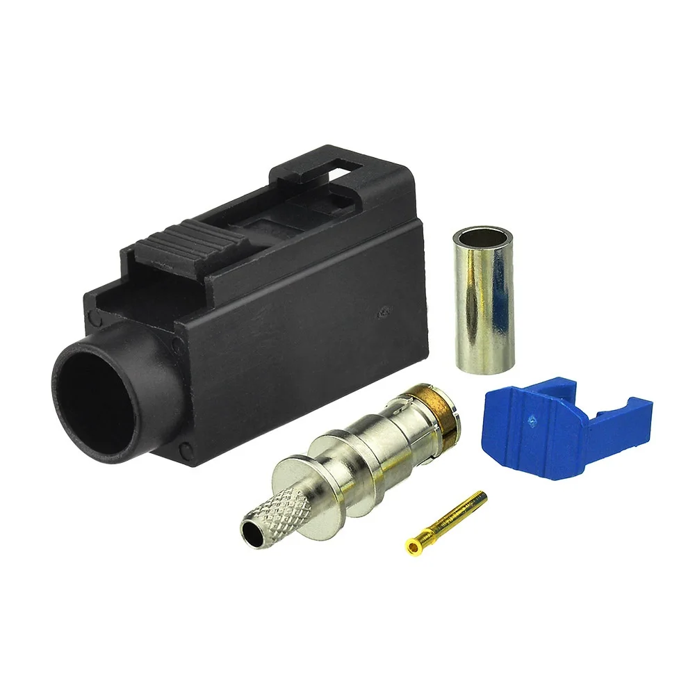 

Superbat Car DAB+ Antenna Fakra A Black/9005 Female Apply to Radio without Phantom Supply Crimp Connector for Cable RG316 RG174