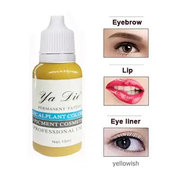 

New 1/2 Oz. Permanent Makeup Microblading Pigment Tattoo Ink Eyebrow Lips Lasting Color Body Tattoo Art (yellowish),tattoo Art
