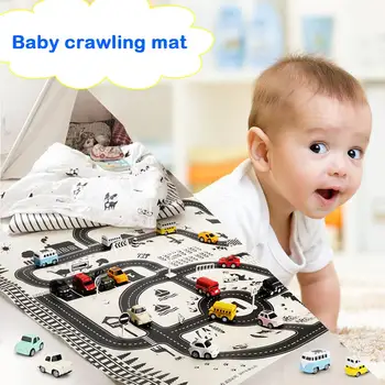 

Portable Toddler Crawling Mat Waterproof Non-woven Fabric Traffic Parking Map Household Moisture-proof Game Mat Picnic Pad