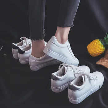 

Women Shoes New Fashion Shoes Woman Solid Color Casual High Platform Increased Solid PU Leather Women Casual Sneakers