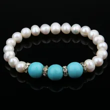 Ретро натуральный пресноводный неровный жемчужный браслет и браслеты для женщин браслет-Шарм ювелирные изделия модный браслет жемчуга