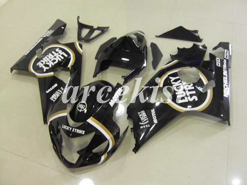 

New ABS Motorcycle Injection Full Fairings Kit Fit for Suzuki GSX-R600 GSX-R750 K4 2004 2005 04 05 Bodywork set black white Luck