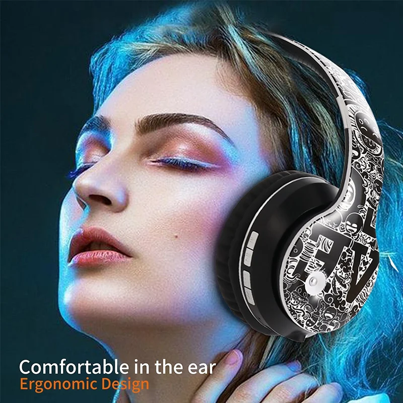 OPQ-Head носить Bluetooth гарнитура Складные портативные граффити беспроводные наушники поддерживает TF карты для мобильного телефона компьютерный стол
