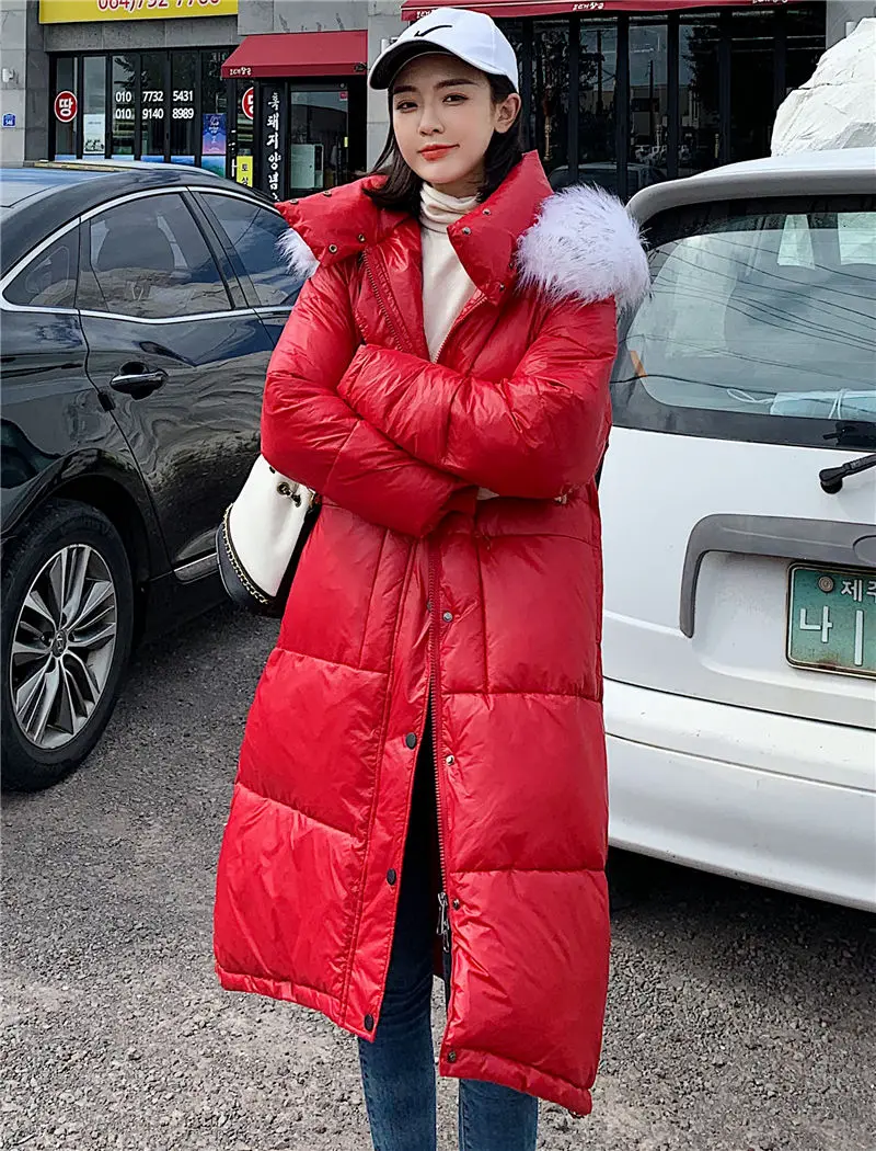 Women Winter Long Parka Fashion Space Cotton Padded Warm Thicken Jacket Coat Ladies Coat Long Outwear