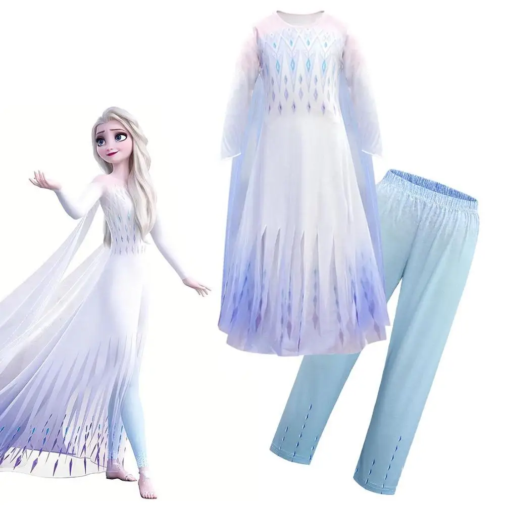 Платье Frozen2 в стиле Эльзы Детские платья для девочек костюм Анны малышей карнавал