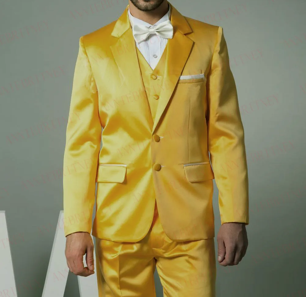 Yellow satin suit Clearance