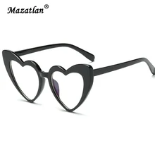 Женские оправа для очков в ретростиле в форме сердца очки «кошачий глаз» прозрачные линзы женские очки женские плоские зеркальные оптическое зеркало оправы