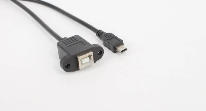 Горячий принтер кабель для монтажа на панели+ винт Mini USB 5-контактный штекер USB 2,0 B разъем Женский цены по прейскуранту завода-изготовителя