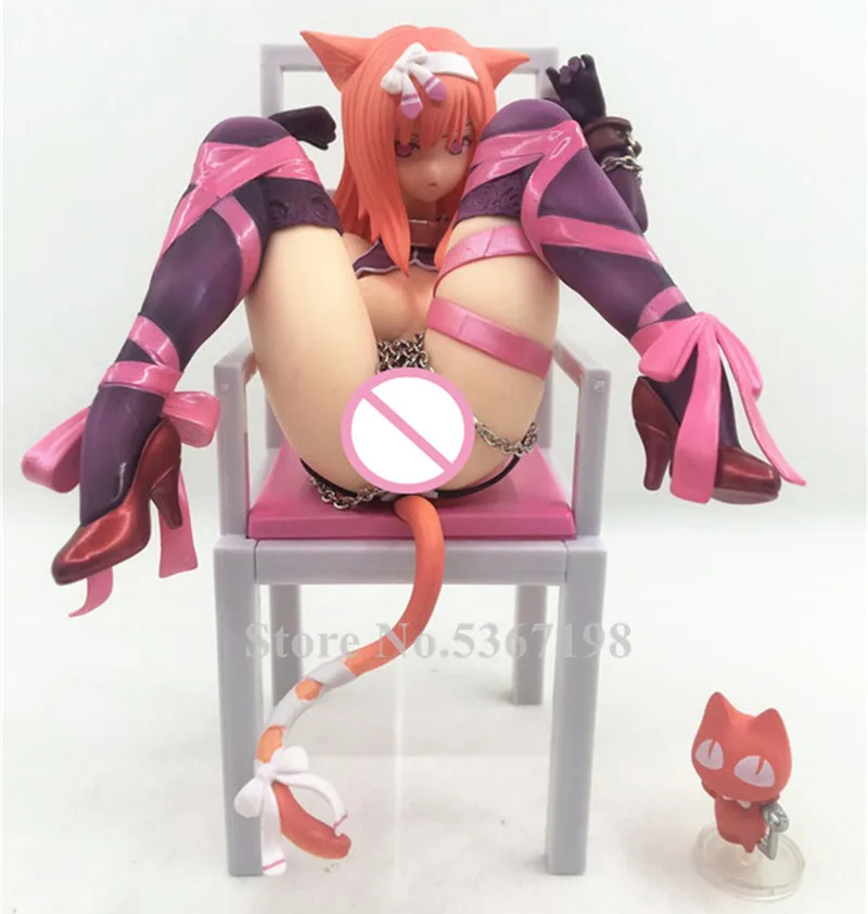 Японское аниме объятия Сексуальная кошка девушка фигурки Чу-ка на Неко и стул ПВХ фигура сексуальная девушка Коллекционная модель куклы для взрослых подарок