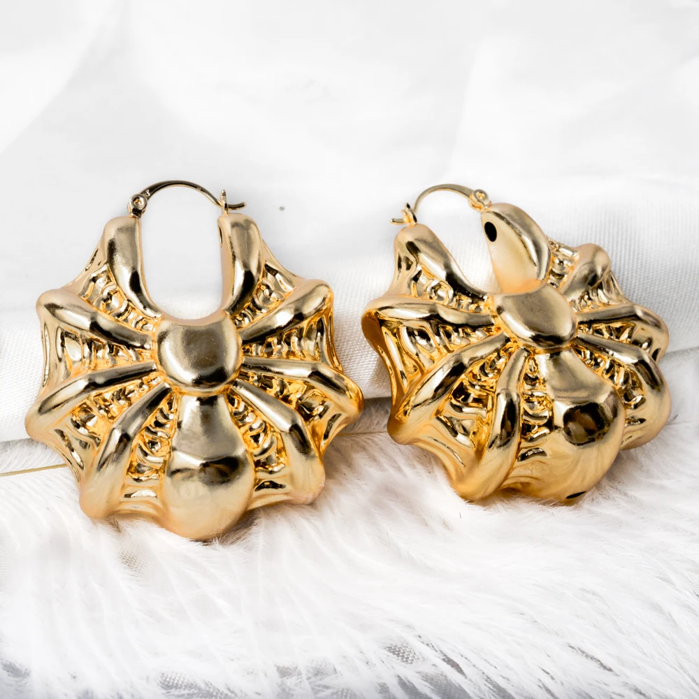 Diana Baby Jewelry Earrings New Copper Gold Planted Big Hoop African Dubai Earrings For Women High Quality Classic Wedding Party