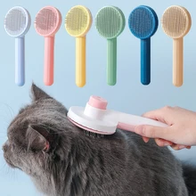 7 Colors One-key Anti-pain Cat Hair Removes Tangled Comb High-density Pin Teeth Dog Pet Self Cleaning Slicker Beauty Brush