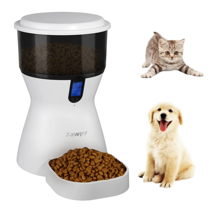 

Pet Automatic 4L Feeder Dog Cats Pet Food Bowl Dispenser Puppy Kitten Supplies With Programmable Timer Voice Recorder