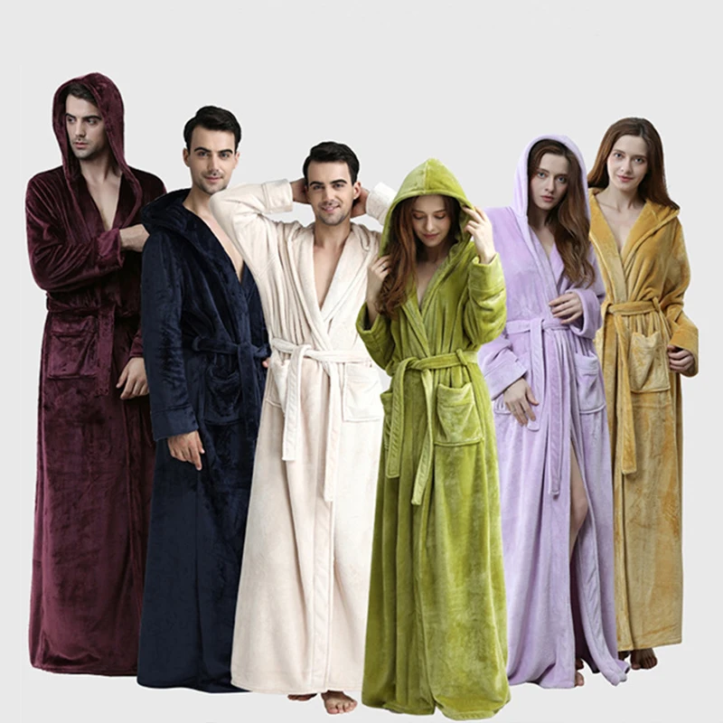 Aolamegs Men Bathrobe Flannel Hooded Sleepwear Soft Long Open Robe Cozy Warm Advanced Lovers Homewear Baggy Style Pajamas Winter Aolamegs Men Bathrobe Flannel Hooded Sleepwear Soft Long Open Robe Cozy Warm Advanced Lovers Homewear Baggy Style Pajamas Winter