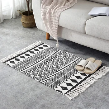 

Cotton and linen carpet, bedside blanket, tatami mat, Japanese fabric weaving, machine washable living room, tea table mat