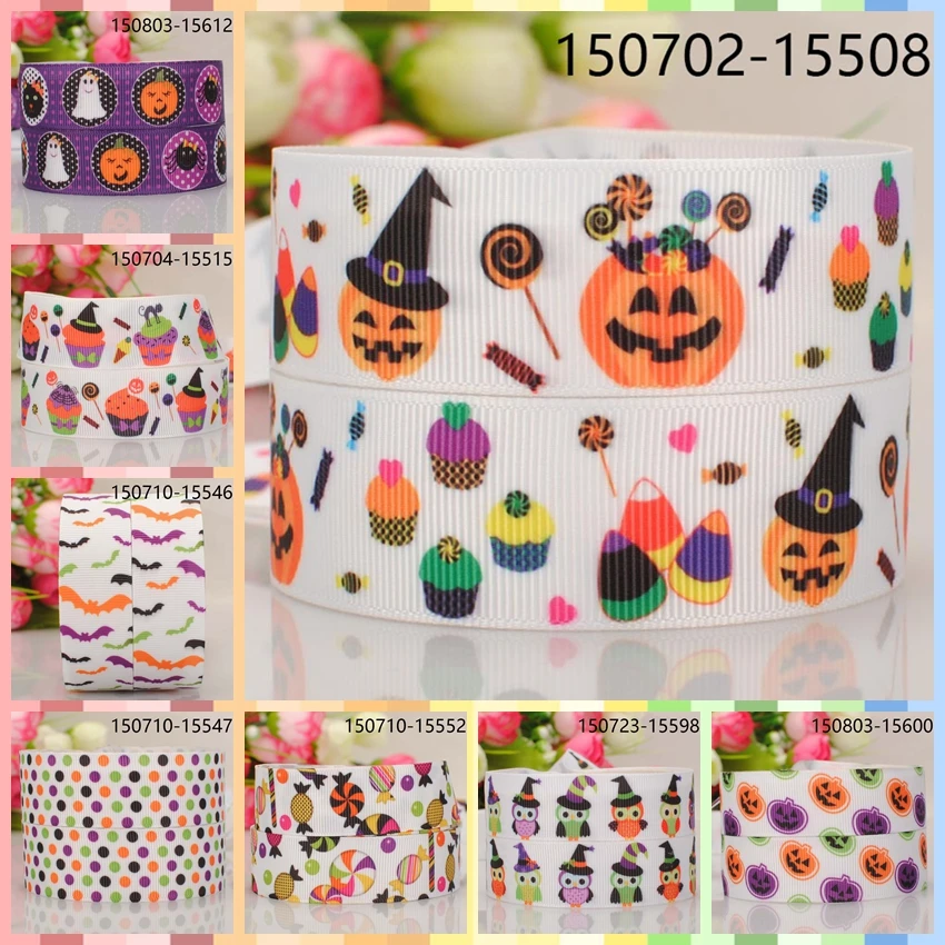 

10yards -different sizes -lively pattern Halloween ribbon printed Grosgrain ribbon