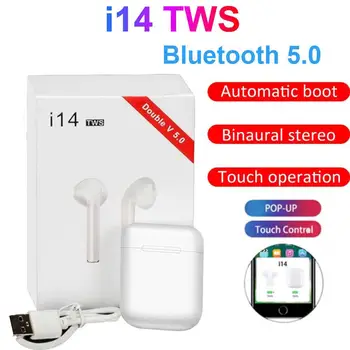

i14 TWS 1:1 Wireless Bluetooth 5.0 Earphone Earbuds Touch Control Stereo Headphone with Charging Box For All Smart Phone Earbuds