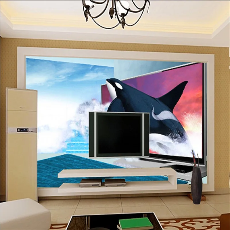 Прямая поставка, Fatman, настенная бумага для детской комнаты, Orca, 3D, морской пейзаж, мультфильм, современная настенная бумага, украшение для гостиной, Фреска, Papel De Parede
