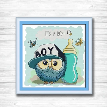 

Owl baby cartoon diy decor painting 14CT11CT counted cross stitch Needlework Set Embroidery kits chinese cross stitch Home decor