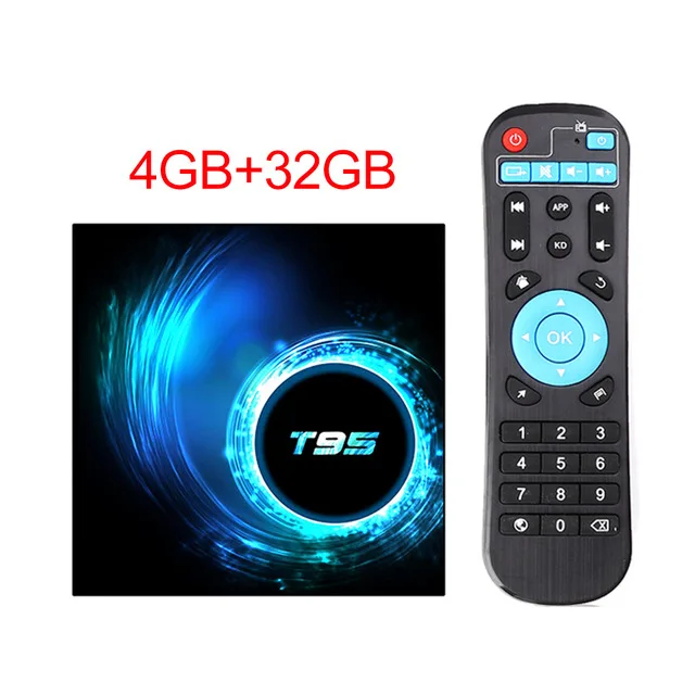 T95 Android 10,0 ТВ приставка Allwinner H616 четырехъядерный 6K 2,4 GHz Wifi умный медиаплеер 1080P H.265 Google плеер 4G 64G телеприставка - Цвет: 4GB 32GB