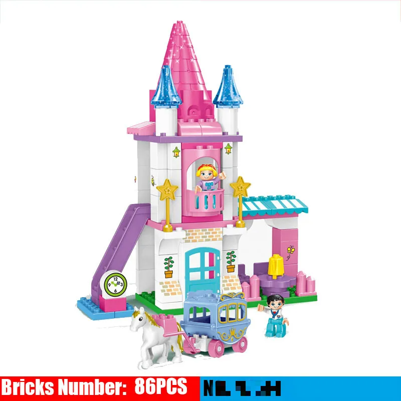 

Dream Girls series Style Big Size Blocks Toy Princess and Castle Baby Learning Education Building Duploe Toys for children
