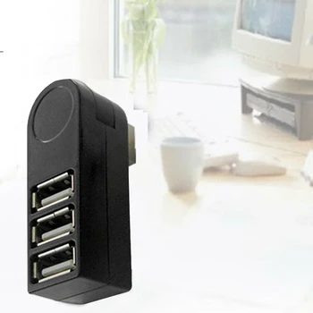 

Portable 3 Ports USB 2.0 Hub Mini 270 Rotatable Splitter Laptop PC Adapter AS99