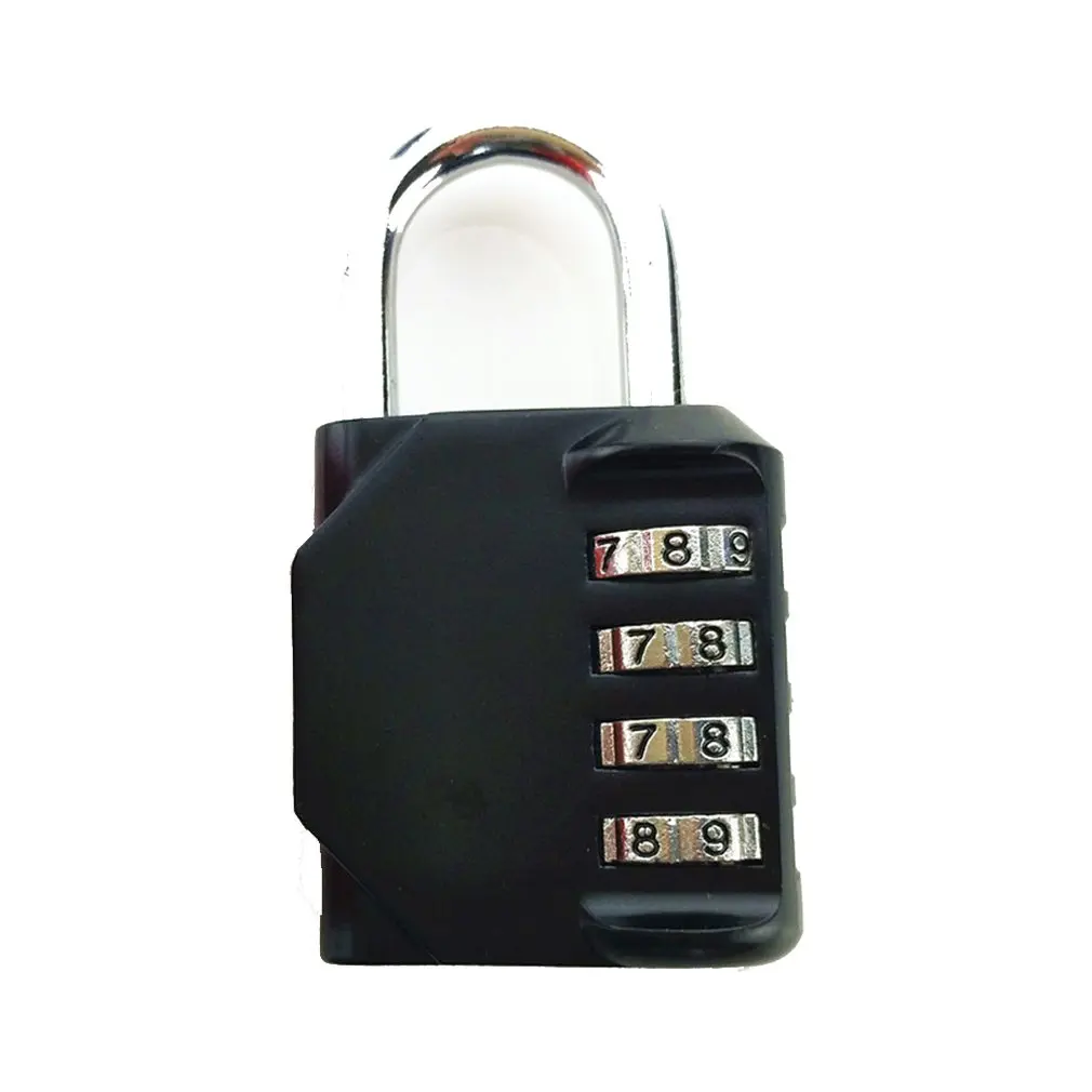 Большие размеры 4 цифр Кодовый Замок Сбрасываемый замок безопаностью цифрового Комбинации замки для дорожные чемоданы Чемодан - Цвет: black