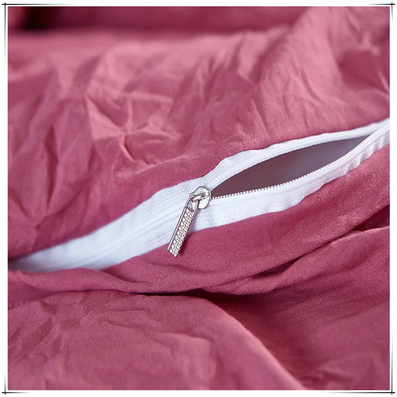 Скандинавский Королевский размер розовый постельный комплект с наволочкой Роскошное Одеяло белая королева Твин Soild Цвет постельное белье Чехлы из полиэстера