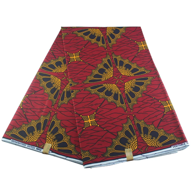 

2020 High Quality 6 Yards 100% Cotton African Guaranteed Wax Print Bazin Fabric new tissu wax Fabrics