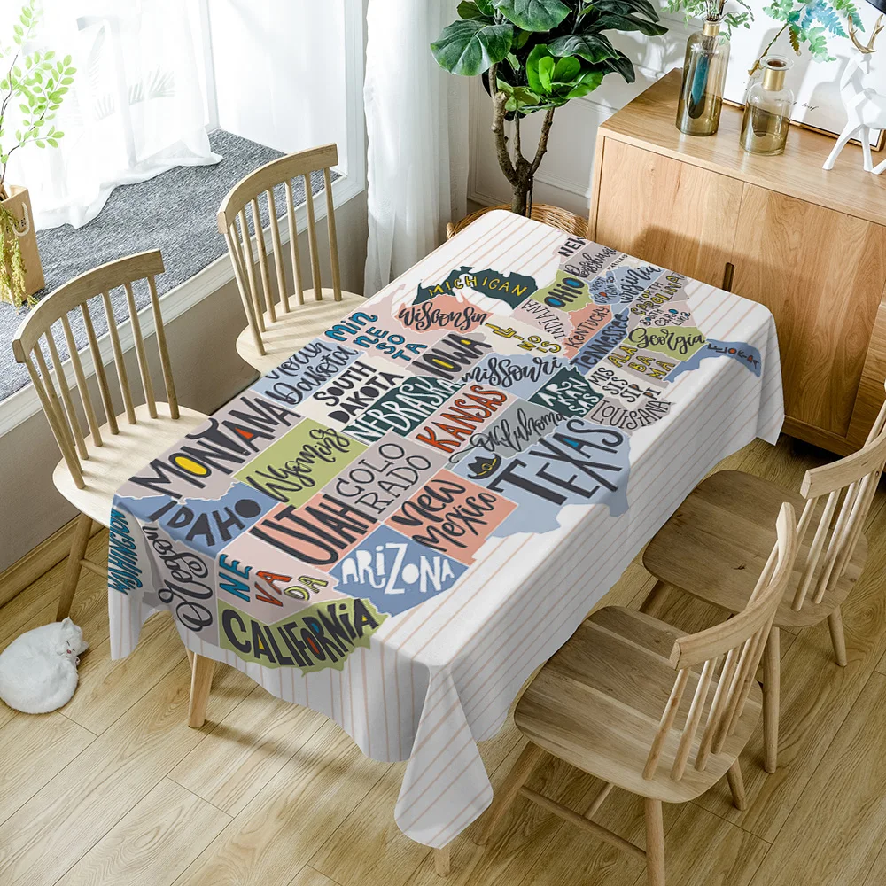 

Home Waterproof Oil Proof table cloth linen for Kitchen Decorative Dining Table Cover Rectangle Desk Cloth Wipe Covers