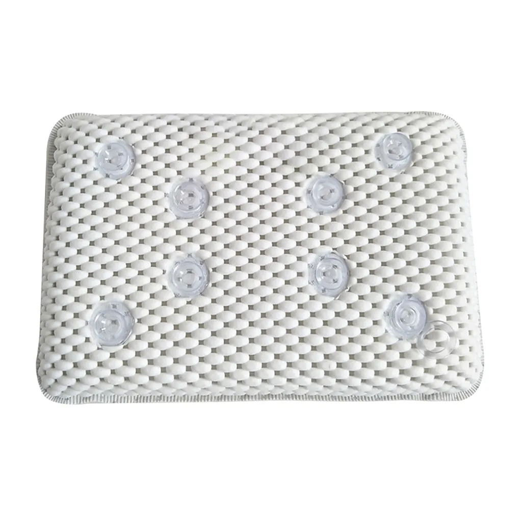 Luxury Spa Pillow Cushioned Spongy Relaxing Bathtub Cushion 8 Suction Cups Shaped Bathtub Cushion Bathroom Accessories