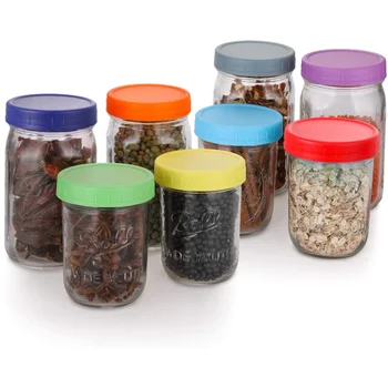 

8pcs Colored Mason Jar Lids Food-Grade Plastic Storage Caps for Canning Jars Anti-Scratch Resistant Surface L5