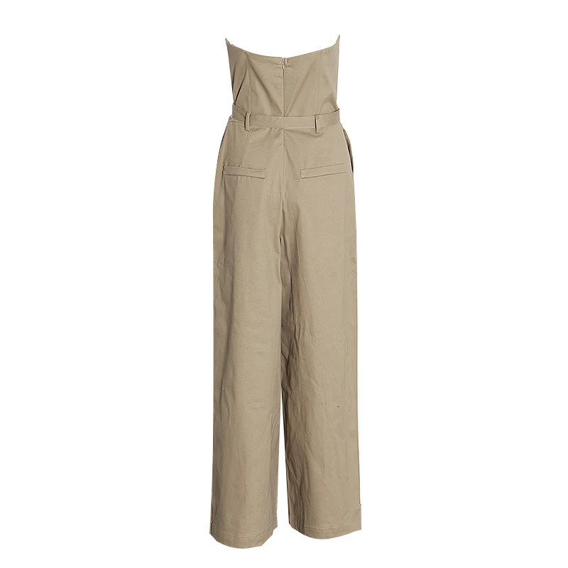 TWOTWINSTYLE Casual Loose Women Jumpsuit Slash Neck Sleeveless Backless High Waist With Sashes Full Length Jumpsuits Female Tide TWOTWINSTYLE Casual Loose Women Jumpsuit Slash Neck Sleeveless Backless High Waist With Sashes Full Length Jumpsuits Female Tide