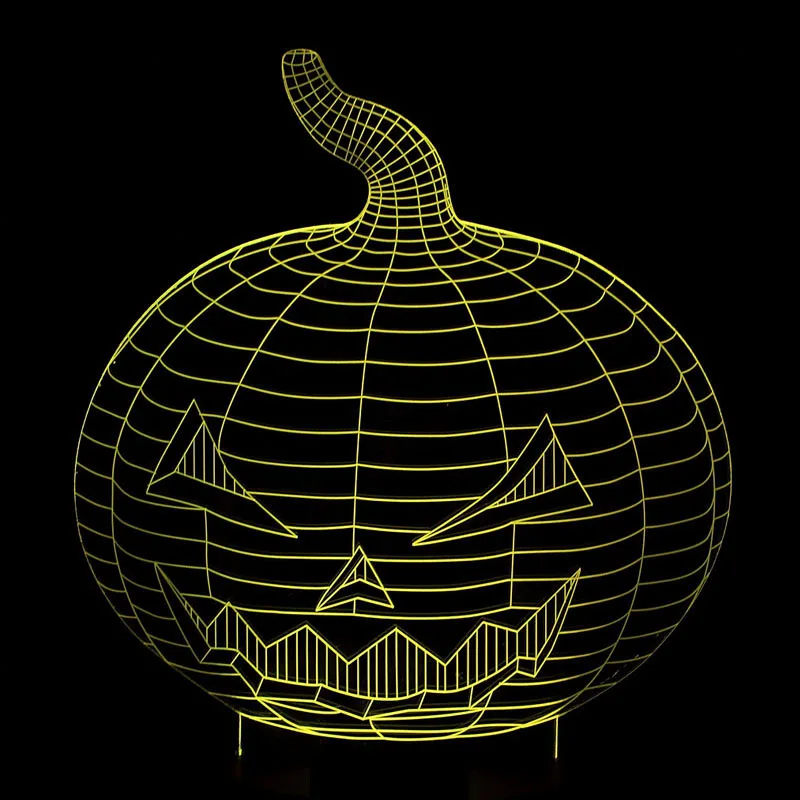 

Halloween Creative Pumpkin 3D Lamp Colorful Visual Stereo Lamp Touch Switch Gradient 3D Lamp Small Night Lamp