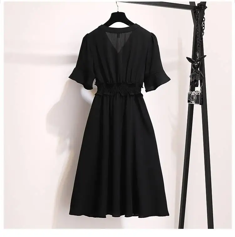 Летнее женское платье, L-5XL, короткий рукав, на каждый день, v-образный вырез, плюс размер, свободное платье, модное, повседневное, ТРАПЕЦИЕВИДНОЕ, для девушек, плюс размер, платья для вечеринок