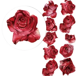 Bande de fleurs washi, huile spéciale, rose rouge, dessin Original, pavot de maïs, scarlet 