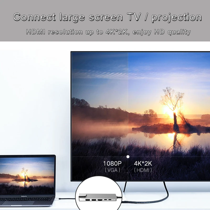 Basix USB C концентратор типа к HDMI RJ45 Ethernet мульти порты 3 0 c PD адаптер питания для док