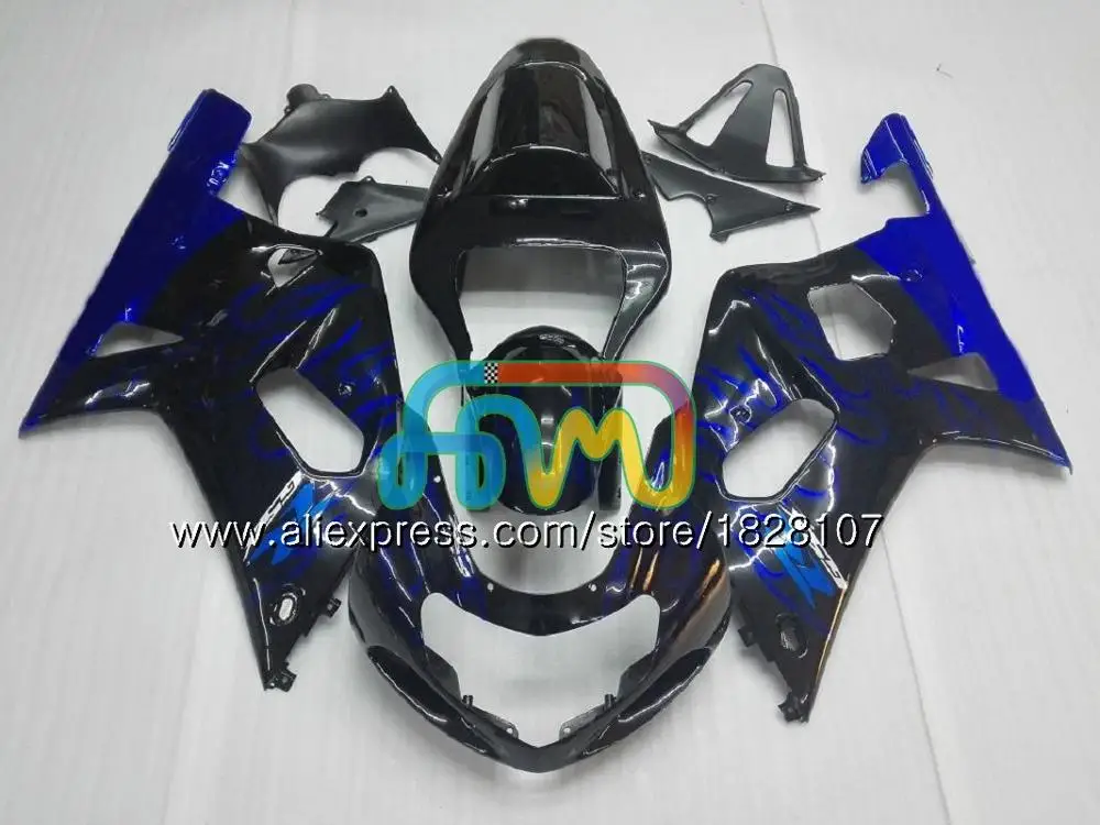 No. 6 Черный Пламя+ майка K1 для SUZUKI GSXR-600 GSXR750 GSXR 600 750 CC ввиде горшка 01-03 93BS. 20 GSX-R750 GSXR600 01 02 03 2001 2002 2003 обтекатель - Цвет: No. 6